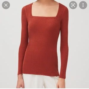 Cuyana cotton cashmere square neck sweater